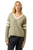 Faherty Women's Sunwashed Long Sleeve V-Neck Top in Shadow Varsity