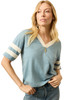Faherty Women's Varisty Tee in Blue Varsity