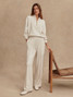 Varley Women's Wide Leg Pants 30 in Ivory Marl back view
