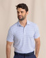 Southern Tide Men's brrr°-eeze Pearl Cove Stripe Polo in Classic White Southern Tide Men's brrr°-eeze Pearl Cove Stripe Polo in Classic White