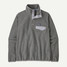 Patagonia Women's Synched Lightweight Snap Tee in Nickel With Permafrost purple Patagonia Women's Synched Lightweight Snap Tee in Nickel With Permafrost purple