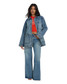 Billabong Women's Denim Chore Coat in blue denim front view