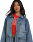 Billabong Women's Denim Chore Coat in blue denim back view