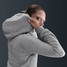 Nike Women's Shrunken Hoodie in Dark Grey Heather