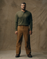 The Filson Men's Waffle Knit Henley in Moss Green