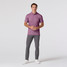 The Mizzen+Main Men's Versa Trim Polo in Mulberry Enlarged Diamond