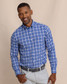 Southern Tide Men's River Ridge Plaid brrr° Intercoastal Long Sleeve Sport Shirt in Surf Blue Southern Tide Men's River Ridge Plaid brrr° Intercoastal Long Sleeve Sport Shirt in Surf Blue