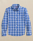 Southern Tide Boys' River Ridge Plaid Intercoastal Long Sleeve Sport Shirt in Surf Blue detail