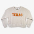 Chicka-D Women's Texas Cool Down Cropped Pullover Natural and Orange front view