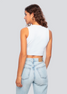 Hype and Vice Women's TCU Cut Off Tank in White detail view