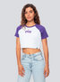 Hype and Vice Women's TCU Homerun Tee in White/Purple back view