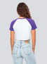 Hype and Vice Women's TCU Homerun Tee in White/Purple front view