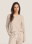 Dylan Women's Cheetah Cloud Fleece Crew Pocket Pullover in Natural Dylan Women's Cheetah Cloud Fleece Crew Pocket Pullover in Natural