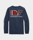 Vineyard Vines Boys' Football Whale Long Sleeve Pocket Tee full length view
