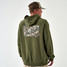 Burlebo Men's Deer Camo Patch Logo Fleece Hoodie in Heather Olive Burlebo Men's Deer Camo Patch Logo Fleece Hoodie in Heather Olive
