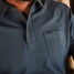 Poncho Outdoors Men's Field Polo in Dinner Bell with Stormy Weather accents, side view