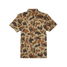 Poncho Outdoors Men's Field Polo in Dove Stool with Duck Camo pattern, back view