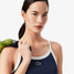 Lacoste Women's Sport Ultra Dry Ribbed Knit Tank Top in Navy/White