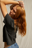 perfectwhitetee Women's Harley Boxy Tee in Vintage Black side view