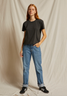 perfectwhitetee Women's Harley Boxy Tee in Vintage Black detail