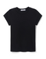 perfectwhitetee Women's Sheryl Baby Tee in True Black front view