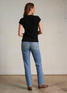 perfectwhitetee Women's Sheryl Baby Tee in True Black side view