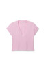 perfectwhitetee Women's Alanis V-Neck Tee in Sugar Pink, front view