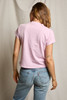 perfectwhitetee Women's Alanis V-Neck Tee in Sugar Pink, layered styling