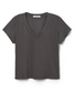 perfectwhitetee Women's Hendrix Boxy V-Neck Tee Vintage Black front view