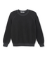 perfectwhitetee Women's Ziggy Inside Out Fleece Crew Pullover in Vintage Black front view