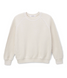 perfectwhitetee Women's Ziggy Inside Out Fleece Crew Pullover in Sugar front view