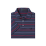 The Southern Marsh Boys' Gridiron Stripe Performance Polo in Navy and Red