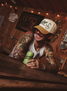 American Needle Garage Beer Roscoe Twill Hat in Ivory/Gold detail