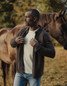 The Normal Brand Men's Textured Knit Longsleeve Shirt in Java detail view