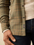 Faherty Men's Legend Sweater Shirt Woodland Olive Plaid back view