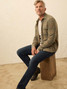 The Faherty Men's Legend Sweater Shirt in Woodland Olive Plaid