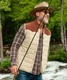 Criquet Men's Jackson Vest in Khaki layered look