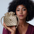 Pursen Ultra Jewelry Case in Pearl Quilted front with model