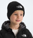 The North Face Kids' Logo Box Cuffed Beanie in TNF Black front view