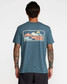 The RVCA Men's Peak Cove Short Sleeve Tee in Duck Blue
