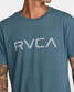 The RVCA Men's Big RVCA Short Sleeve Tee in Duck Blue
