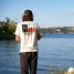 Texas Hill Country Provisions Men's Hill Country Flag Tee in Vintage White back view