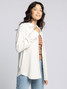 Thread & Supply Women's Cassian Shirt in Heather Oatmeal side view