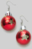 Star Ornament Christmas Earrings Red/Gold detail view