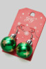 Star Ornament Christmas Earrings Green/Gold side angle