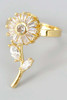 Lavish Spinner CZ Flower Ring in Gold