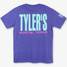 TYLER'S Pigment Dyed Block Tee in Purple back view