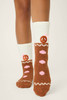 P.J Salvage Women's Holiday Socks in Gingerbread Brown
