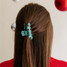 Teleties Classic Small Hair Clip in Fir Green front view