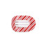 Teleties Small Flat Round Hair Clip in Red and White Candy Cane lifestyle view